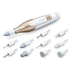 Beurer MP 64 manicure/pedicure set, electric nail care set with battery, 10 attachments for nail care for beautiful hands and feet, with LED light