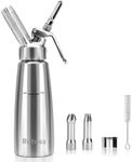 Rotass Stainless Steel Whipped Cream Dispenser 500ml with 3 Nozzles, Cream Sprayer For Desserts, Cream Whipper, Espumas Siphon, Cream Siphon, Espuma Bottle, Whipped Cream Maker For Christmas Gifts