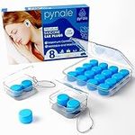 Pynale 8 Pairs Silicone Ear Plugs for Sleep with 2 Travel Boxes 27dB Reusable Waterproof Noise Cancelling Ear Plugs for Sleeping to Block Out Snoring Moldable Earplugs for Swimming Travel Study(Blue)