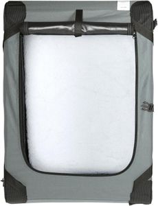 Amazon Basics 4-Door Travel Crate, Grey, Large – Pet Carrier