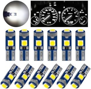 GLSOWEE T5 LED Bulbs, 74 73 37 2721 LED Bulb 12 Volt Replacement, Bright Canbus Error Free, Compatible with Auto Car Gauge Cluster Dashboard Light Lamp Instrument Panel Indicator (White)