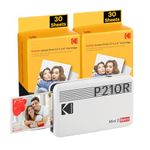 KODAK Mini 2 Retro 4PASS Portable Photo Printer (2.1x3.4 inches) + 68 Sheets Bundle, White