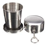 Maharaj Mall Mall Portable Folding Stainless Steel Travel Camping Water Mug Cup Glass 250ml