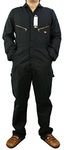 Dickies Men's Deluxe Twill Long Sleeve Coverall, Black V1, Large Tall