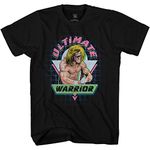 WWE Mens Ultimate Warrior Shirt - Ultimate Warrior - World Wrestling Champion T-Shirt, Black, Medium