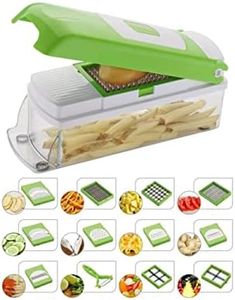 DEVHEART 12 in 1 Multi Functional Vegetable Chopper and Adjustable Slicer Household Kitchen for Cutter, Grater, Peeler Chipser & Dicer French Fries Cutter Potato Chips Julienne Grater