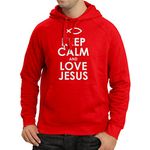 lepni.me Hoodie Sweatshirt Love Jesus Christ, Christian Religion - Easter, Resurrection, Nativity, Religious Gift Ideas (S Red White)