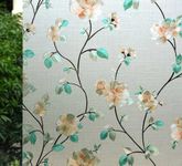 VSUDO Privacy Window Film, Jasmine Flower Pattern Window Tint for Home, Static Cling Window Glass Sticker (30x200 cm)