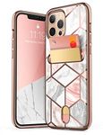 i-Blason Cosmo Wallet Case for iPhone 12 Pro Max 6.7 inch (2020 Release), Slim Designer Wallet Protective Case with Card Holder Marble