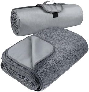Tirrinia Large Waterproof Outdoor Blanket, Soft Warm Windproof Stadium Blanket with Sherpa Fleece and Foldable for Outdoor Sport, Baseball, Football, Beach, Concerts, Car,66" x 90"