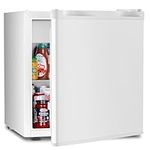 Antarctic Star Mini Fridge Compact Refrigerator with Freezer, Single Reversible Door, Dorm Fridge, Wire Shelf, Defrost Button, for Bedroom, Office, Garage, 1.7 Cu. Ft, White