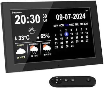 Jazeyeah 10.1 Inch WiFi Smart Electronic Digital Desk Office Calendar with Memo Reminder Settings, Weather & Temperature & Humidity Display (Black)