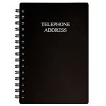 Nokingo Telephone Address & Birthday Book with Tabs, Address Log Book for Contacts, with Phone Numbers, Addresses, Birthday & Password. Alphabetical A-Z Organizer, Black, 9.0x13.3CM