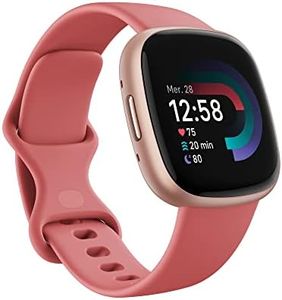 Google Fitbit Versa 4 Montre connectée sport avec GPS intégré et jusqu’à 6 jours d’autonomie de batterie - compatible avec Android et iOS, Sable rose/aluminium rose cuivré