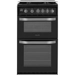 Hotpoint 50cm Double Cavity Gas Cooker with Lid - Black