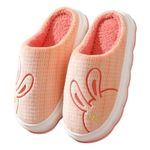 Winter Indoor Slipper for Women Soft Fur Home Flip Flop Slides Unisex Carpet Slippers for Bedroom House Sandals Slip On (Orange UK 7)