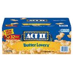 Act II Butter Lovers Microwave Popcorn, 32 Bags (78 Grams Each)