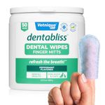 Vetnique Dentabliss - Dog Teeth Cleaning Finger Mitt Dental Wipe - Dog Plaque and Tartar Remover with Brushing Beads - Convenient Dog Teeth Wipes with Peppermint, Dog Breath Freshener