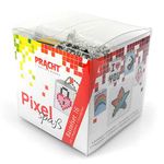 Pixel P90033-63501 Fun Craft Set 16 for Making 4 Keyrings (Lockets) for Children, Easy Plug-in System, No Ironing or Gluing, Organic Plastic Stones