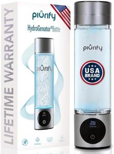 PIURIFY - 9.5 Oz Hydrogen Water Bottle Generator - Easy to use Portable Hydrogen Water Machine with Advanced SPE/PEM Technology, Water Ionizer, Hydrogenated Water, 3000ppb Hydro Water Bottle (Silver)