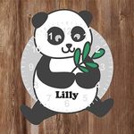 Precision Designs Unique Panda Shaped Kids Clock - Personalised with Any Name - Wall Mountable