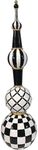 Fraser Hill Farm 48-in. Decorative Finial, Black and White Festive Design, Christmas Decoration for Indoor or Covered Outdoor Use in Living Room, Covered Porch