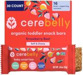 Cerebelly Toddler Snack Bars | Organic Strawberry Beet Smart Bars | Healthy Snacks for Kids | 16 Brain-supporting Nutrients, Gluten Free, Nut Free, No Added Sugar | Pack of 30