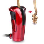 iGutech Automatic Hair Curler with Tourmaline Ceramic Heater and LED Digital red