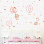 Pumkins Teddy Bear Hot Air Balloon Kids Baby Girl Wall Stickers for Room Bedroom Playroom Classroom Living Room D�cor Baby Wall Stickers Boho Nursery Wall Decoration