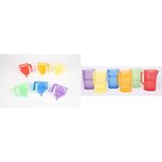 TickiT 73113 Translucent Colour Funnels - Pack of 6 & 73103 Translucent Colour Jug Set, 77 mm Dia, 6 Pieces, Translucent