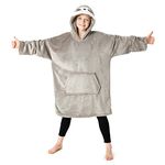 CityComfort Girls Oversized Blanket Hoodie Kids Fleece Fluffy Hoodies (Grey Sloth)