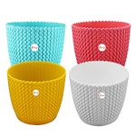 Kraft Seeds by 10CLUB Plastic Unicon Pots for Home Garden (4 Pcs, Multicolor) | Garden and Home Planters | Round Pots for Terrace Gardens | Flower Pots for Indoor and Outdoor Gardening