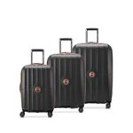 DELSEY Paris St. Tropez Hardside Expandable Luggage with Spinner Wheels, Black, 3-Piece Set (21/24/28), St. Tropez Hardside Expandable Luggage with Spinner Wheels