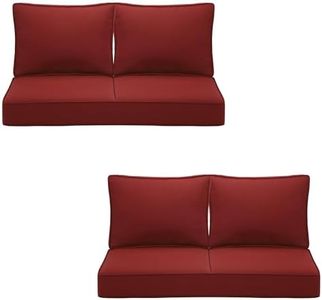 HERMOCE Outdoor Deep Seating Cushion Set, 24" x 24", Waterproof & Fade Resistant Patio Furniture Cushions with Handle, Deep Seat and Back Cushion for Chair and Sofa (4, Red)