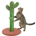 Catinsider 25.6" Cactus Cat Scratching Post with Dangling Ball Brown