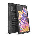 BELTRON Case for Galaxy XCover Pro, Heavy Duty Case with Finger Ring Grip Cover and Built-in Magnetic Mounting Plate for Samsung Galaxy XCover Pro G715 (AT&T FirstNet Verizon) - Black/Grey