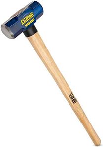 Estwing 6-Pound Hard Face Sledge Hammer for Demolition/Stake Driving, 50-55 HRC, 30-Inch Hickory Handle, Ergonomic Grip, Durable Construction