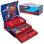 Marvel Art Supplies for Kids Art Set Avengers Painting Colouring Sets for Children Crayons Paints Markers Iron Man Captain America Hulk Art Case (Multicolor Spiderman)