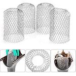 BUZIFU Gutter Guards 4 Packs Aluminum Filter Strainer Gutter Screen Expand Downspout Protectors Mesh Gutter Rain Filter Gutter Leaf Strainer Screen Covers for Stopping Blockage Leaves Debris, 3 inch