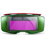 SuerZaro LCD True Color Auto Darkening Welding Goggles, Solar Powered Welding Glasses with 10 Replacement Lens, Anti-Glare Welding Glasses, Welder Glasses Safety Protective for Tig Mig Mma Plasma Cut