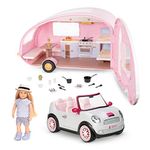 Lori Dolls - Mini Doll, Camper & Car - 15cm / 6-inch Doll & Camping Accessories - Camping Trailer & Convertible Car - Playset for Kids - Eliza's Glamping Set, 3 Years +