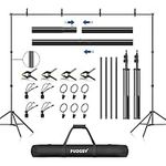 FUDESY Backdrop Stand Kit, 7x10Ft / 2.1x3m Heavy Duty Photo Video Studio Support System, Adjustable Background Stand with Carry Bag and 4 Clamps for Photography Studio, Birthday, Parties