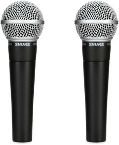 Shure SM58 Cardioid Dynamic Vocal Microphone (2-Pack)