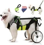 Lokshun Dog Wheelchair for Back Legs Large, Newly Wheelchair for Medium/Large Dogs, Adjustable Dog Carts with Wheels for Disabled Hind Legs, Waterproof, with LED, Leash, Angle-Adjustable Wheels - XXL