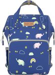 POLKA TOTS Premium Baby Diaper Bags For New Born with Pouch for Mothers | Maternity Waterproof Bags for Travel | Multiple Pocket Backpack for Moms (Blue Elephant, Large)