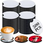 Sliner 500 Pcs 2.75 Inch Sublimation Blanks Car Coaster Sublimation Coasters Blanks Circular Opening Neoprene Absorbent Car Cup Holder Coaster for Thermal Sublimation DIY Crafts Painting Heat Transfer
