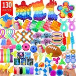 130Pcs Party Favors for Kids, Fidget Toys Bulk, Birthday Gift Toys, Fidgets Stocking Stuffers, Treasure Box Birthday Party, Goodie Bag Stuffers, Carnival Prizes, Pinata Filler Stuffers for Classroom