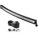 AUXTINGS 52 inch 675W Curved Triple Row 7D Led Work Light Bar Spot Flood Combo Beam with Wiring Harness DC 12V-24V 6000K Offroad Vehicles 4x4 Atvs Utvs