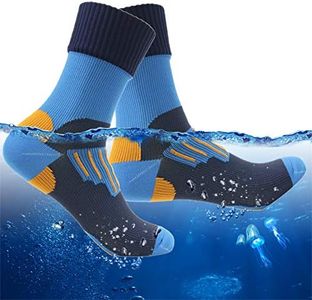 RANDY SUN Waterproof Breathable Socks, Women's Trail Gaiters for Hiking Outdoor Camping Socks 1 Pair (Blue,X-small)