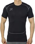 vf VFIT Men's Short Sleeve Compression Shirt Sports Fitness, black, L